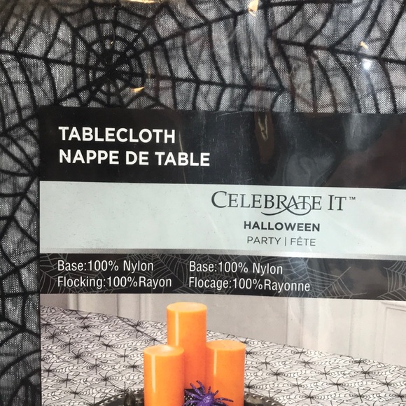 Halloween Party Iridescent Spider Web Tablecloth - Picture 5 of 7